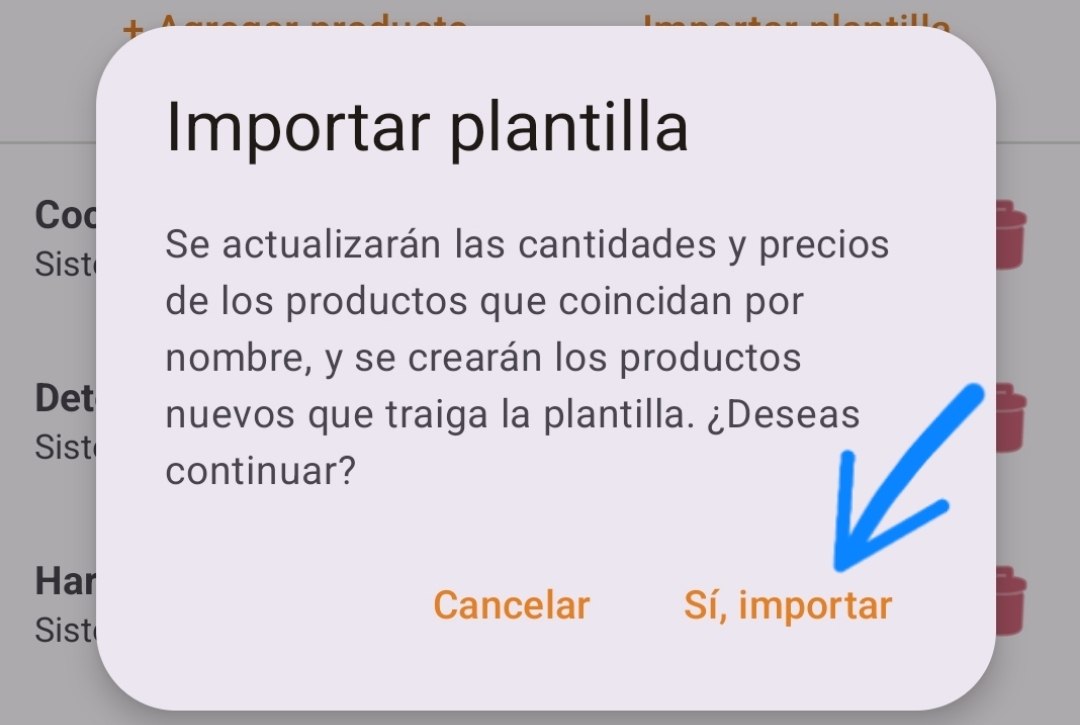 Selección del archivo de plantilla