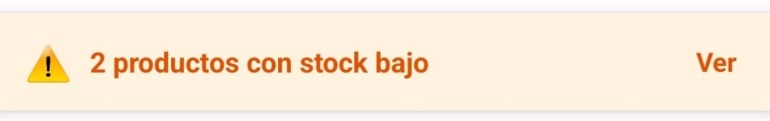 Banner de alerta de stock bajo