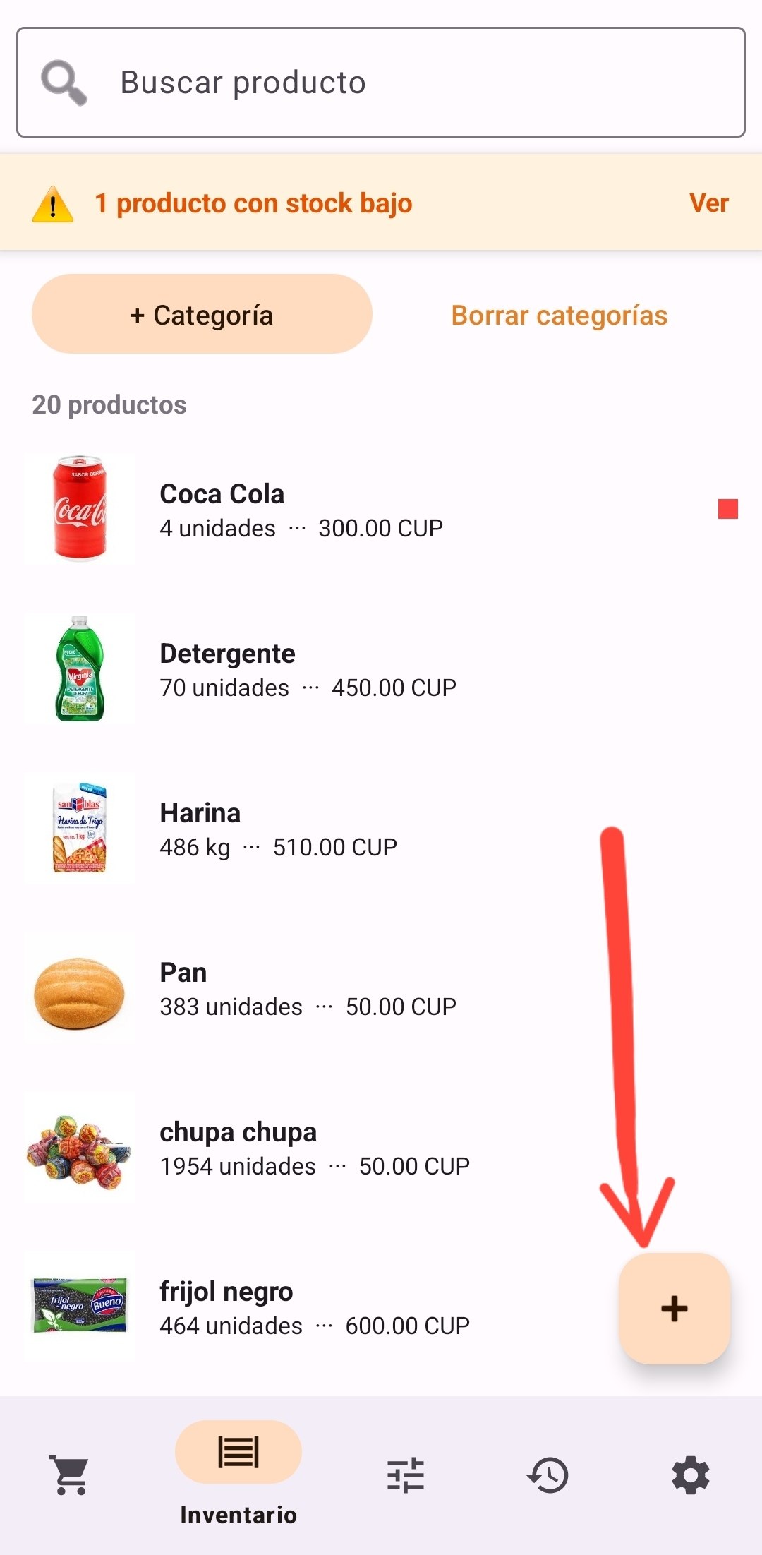 Botón + Nuevo producto