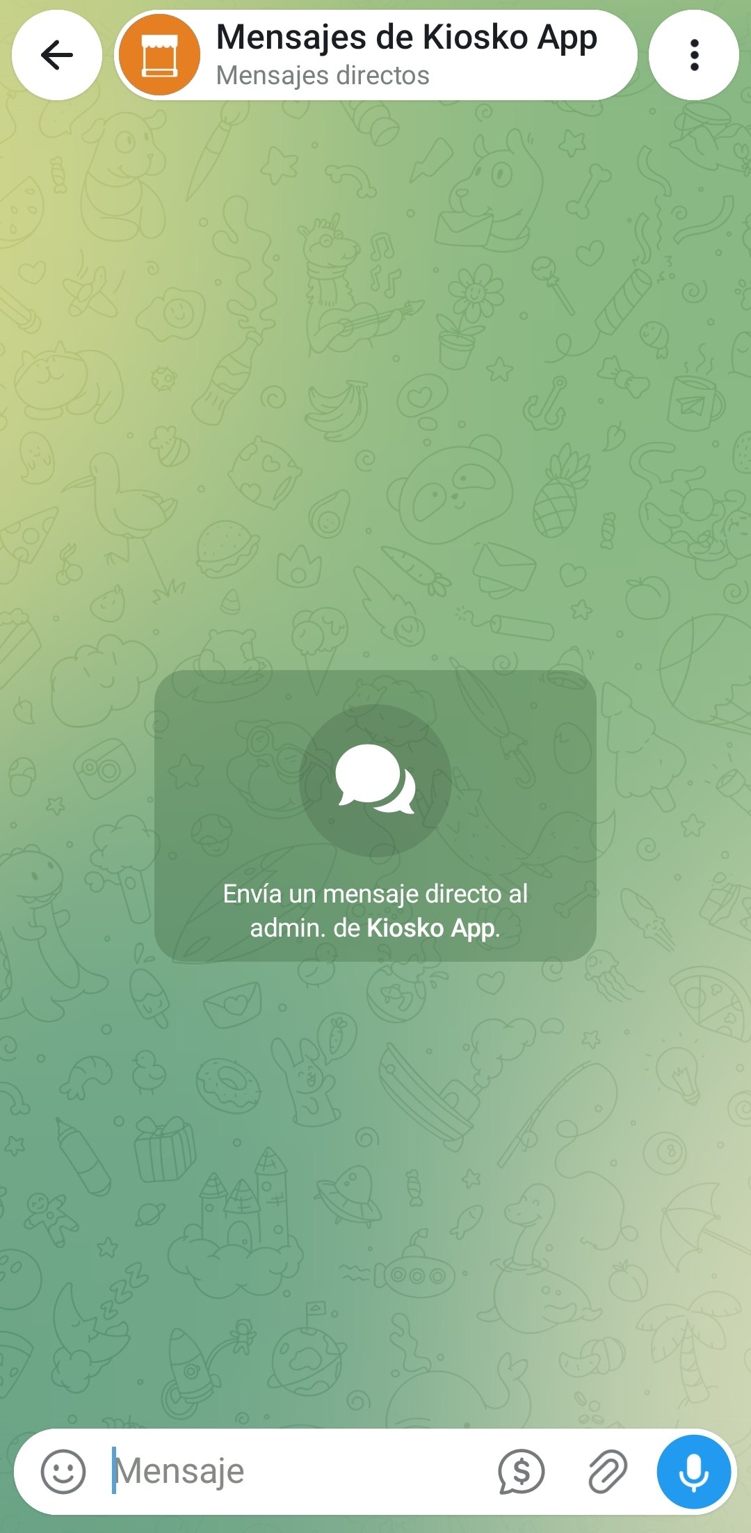 Chat de Telegram con el desarrollador