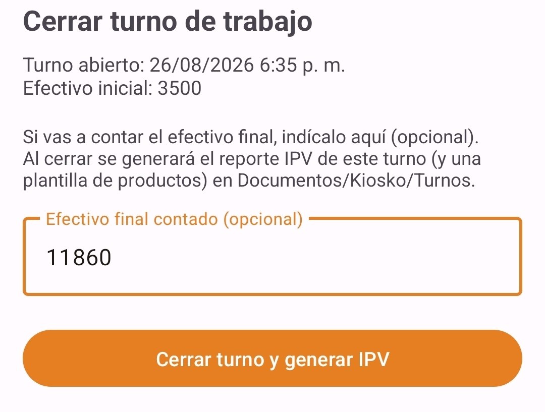 Efectivo final contado