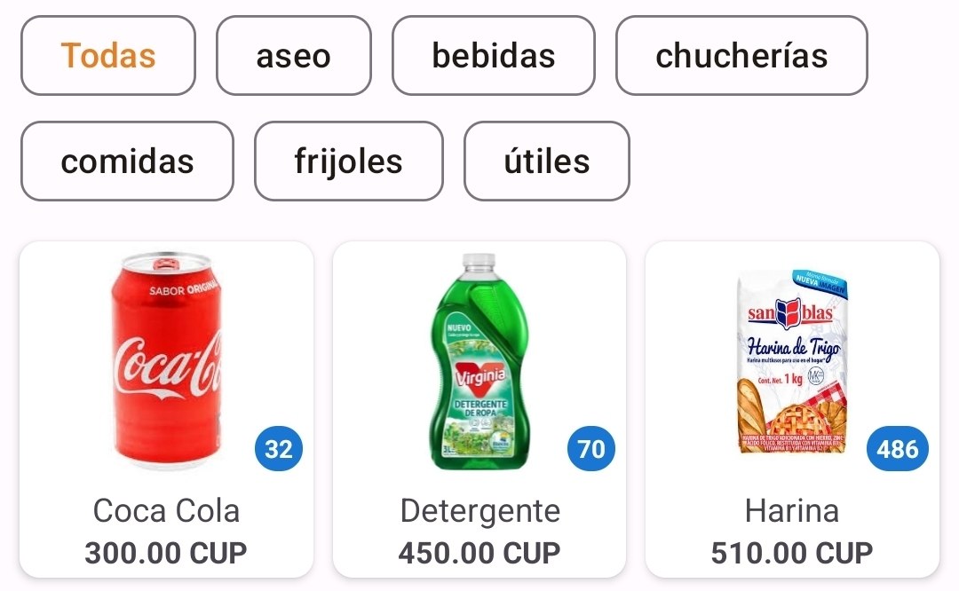 Barra de categorías